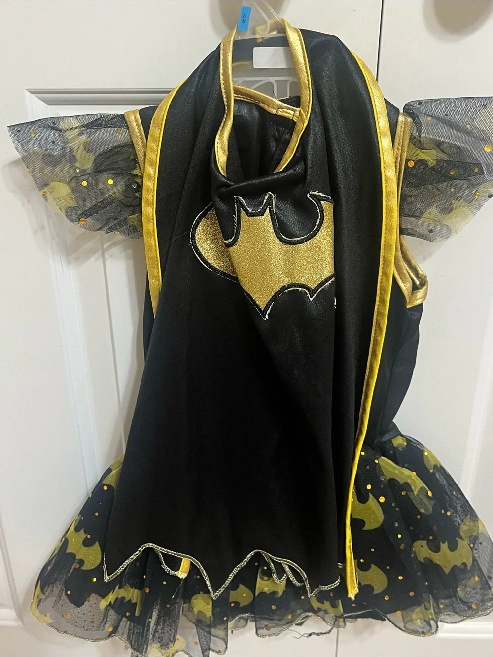DC Superhero Girls Batgirl Black and Gold Kids Costume Dress- S